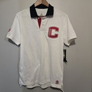 Unisex Limited Edition Roots Polo Shirt with Black Collar and Red Accents